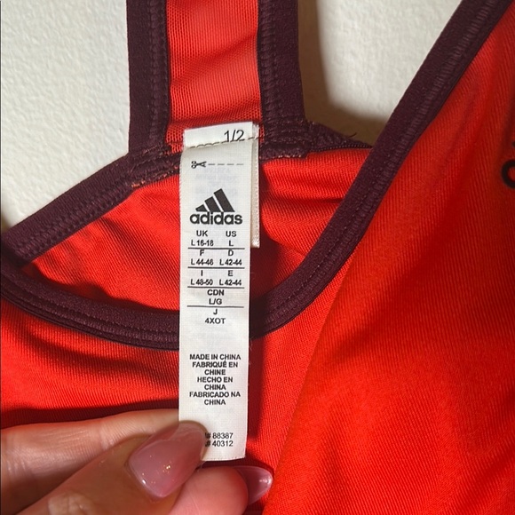 Adidas Red and Black Sports Bra - Picture 2 of 5
